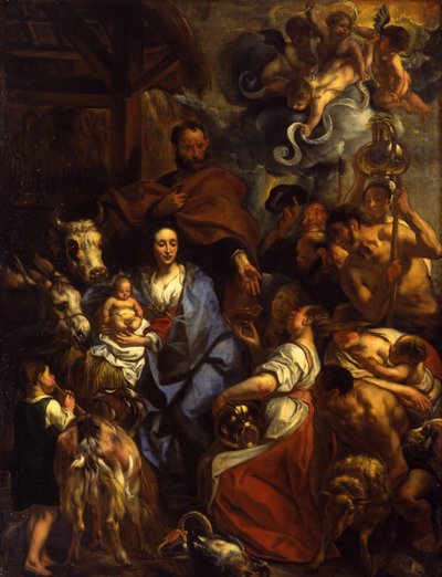 La adoración de los pastores de Jacob Jordaens